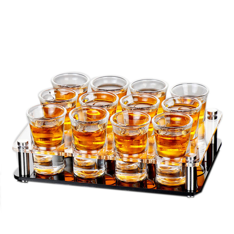 Party favor 1oz shot glass with serving tray